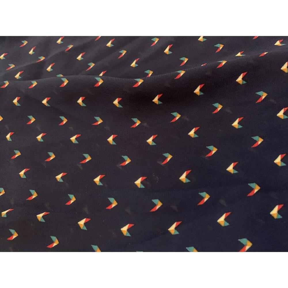 Vintage Navy Blue Patterned Women's Skirt